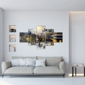 Obraz - Zimowa wioska (125x70 cm)