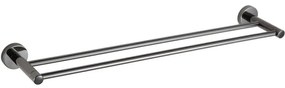 Mexen Remo podwójny wieszak na ręcznik, black chrome - 7050725-73
