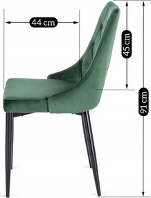 Zestaw Stół Prostokątny Rozkładany CLARK 120-160 cm Dąb Artisan/Czarny i 4 Krzesła Tapicerowane do Jadalni CORK Zielone Welurowe