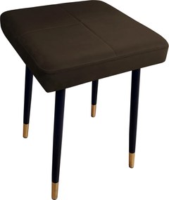 Taboret MAX tkanina Welur stelaż metalowy STOŁEK LOFT : Kolor nogi - Czano-złota stożek, Kolor tkaniny - VELVET - MG05, Typ tkaniny - Velvet