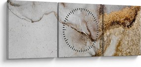 Obraz - Atrament marmurkowy (z zegarem) (90x30 cm)