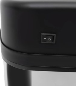 HOMCOM Kosz z czujnikiem 20 L stal nierdzewna Automatyczny kosz na śmieci z czujnikiem ruchu, wkład wewnętrzny 33 x 25 x 42,5 cm Srebrny+Czarny | Aosom PL