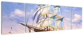 Obraz statku na falach (170x50 cm)