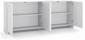 Komoda do Salonu Sypialni ANSA 204 cm Biała Czterodrzwiowa Nowoczesna