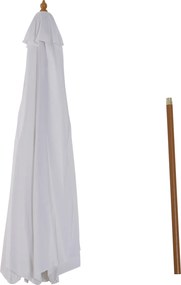 Outsunny Parasol Przeciwsłoneczny Drewniany Balkonowy 3m Kremowo-Biały Elegancki i Praktyczny | Aosom PL