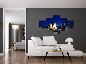 Obraz Singapuru nocą (125x70 cm)