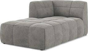 Szezlong lewostronny - z tkaniny welwetowej - szary - ALOHA