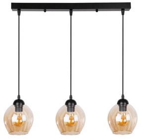 Czarna lampa wisząca ze szklanym kloszem 14x70 cm Aspa – Candellux Lighting