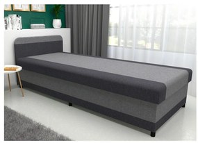 Tapicerowane łóżko z pojemnikiem TALI 80x202 szary/antracyt