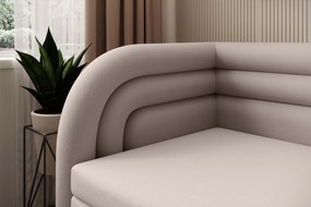 Beżowa rozkładana sofa 3-osobowa FABILLO Wersja: Lewy róg