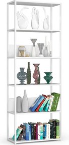 Regał loft AKORD metalowy Biały 70 cm kolor Biały mat 6 półek 70x32x192 cm
