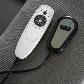 Fotel Masujący FENIX z Funkcją Wstawania Elektrycznie Rozkładany Szary Skandynawski