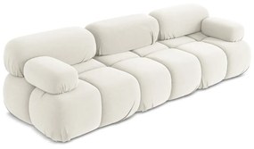 Biała aksamitna sofa modułowa 285 cm Lokua – Makamii