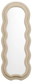 Lustro organiczne z weluru - szer. 60 x wys. 160 cm - Beżowy - LINOA