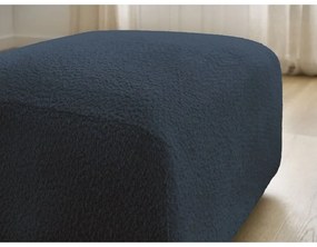 Ciemnoniebieski podnóżek z materiału bouclé Tina – Bobochic Paris
