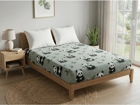 PrzytulneMieszkanie.pl Prześcieradło z mikrofibry PANDA RELAX miętowe 90x200 cm