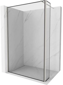 Mexen Kioto ścianka prysznicowa Walk-in 150 x 30 cm, czarny wzór, nikiel szczotkowany - 800-150-212-97-70-030