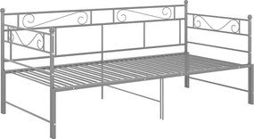 Szare metalowe łóżko rozkładane 90x200 cm M8-T14