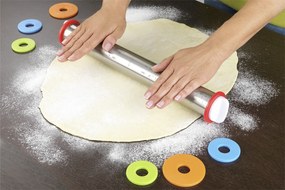 Wałek do ciasta z regulacją grubości, stal nierdzewna