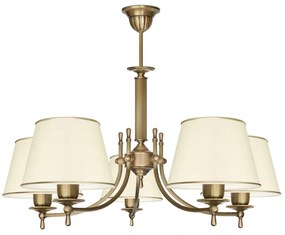 Złoty elegancki żyrandol z abażurami L-S5A