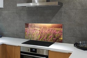 Szkło do Kuchni na Ścianę Rozległe Pole Wrzosów