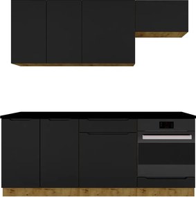Komplet mebli kuchennych dąb artisan + czarny K4-G76