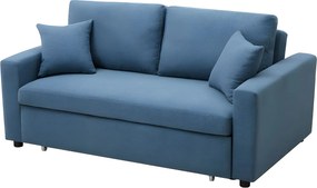 Kanapa 3-osobowa INIZOR z tkaniny, rozkładana – kolor turkusowy