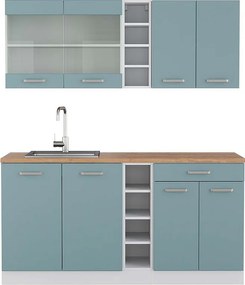 Pojedyncza kuchnia niebiesko-szary/biały 160x60x81.6 r-line