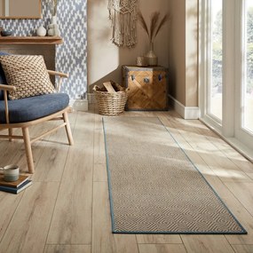 Niebiesko-naturalny chodnik na schody z juty 60x600 cm Diamond – Flair Rugs