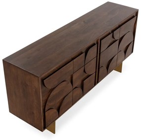Brązowa komoda z litego drewna mango 165x76x40 cm Trisha – MOME