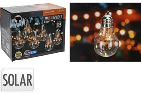 ProGarden Łańcuch solarny Żarówki przezroczysty, 2 m, 10 x 5 LED, ciepła biała