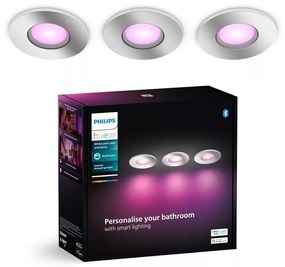 Philips-ZESTAW 3x LED RGBW ściemnialny łazienkowe ośw. Hue XAMENTO 1xGU10/4,2W IP44