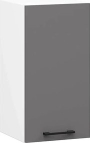 Szafka kuchenna AKORD W30 system OLIWIA Biała 30 cm 1 drzwi kolor Grafit Szary mat 2 półki 30x30x58 cm