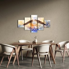 Obraz - Łapacz snów z piórami (125x70 cm)