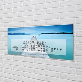 Szklany Panel Morski Napis Panoramiczny