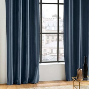 Ciemnoniebieska zasłona z mikrosatyny 140x240 cm Shana – douceur d'intérieur
