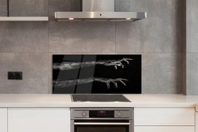 Panel szklany do Kuchni Brudne Dłonie na Czarnym Tle