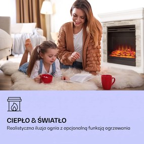 Klarstein Beerenberg 1800W 60cm Kominek elektryczny dekoracyjny Biały