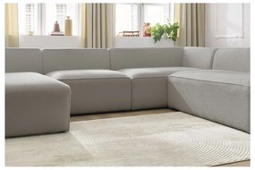 Jasnoszary narożnik modułowy z materiału bouclé (prawostronny/w kształcie litery U) Megeve – Bobochic Paris