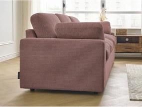 Różowa sztruksowa sofa 250 cm Belair – Bobochic Paris