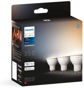 Inteligentne żarówki zestaw 3 szt. LED z gwintem GU10, 4 W White ambiance – Philips Hue