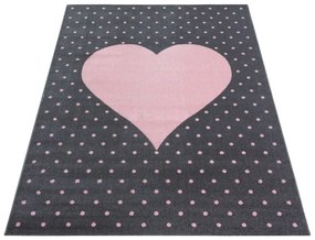 Dywan dziecięcy Bambi Serce różowe 80 cm x 150