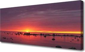 Duży obraz na płótnie Blask Słońca na Falach