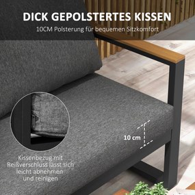 Outsunny Zestaw Mebli Ogrodowych 5-częściowy Szary | Aosom PL