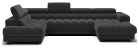 Ciemnoszary rozkładany narożnik z materiału bouclé (lewostronny/w kształcie litery U) Feraria – ELTAP