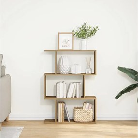 Drewniana, inżynieryjna półka narożna z 3 poziomami, modułowa i geometryczna