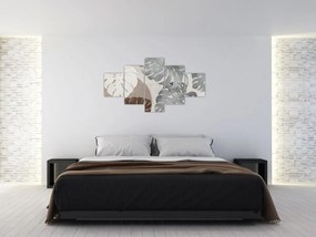 Obraz - Wzór z liśćmi (125x70 cm)