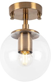 Lampa sufitowa w kolorze mosiądzu ze szklanym kloszem ø 15 cm Atmaca – Opviq lights