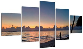 Obraz kobiety na plaży (125x70 cm)