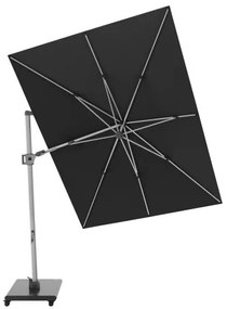 KNIRPS 320 x 320 cm - luksusowy wahadłowy parasol ogrodowy z drążkiem bocznym : Kolor parasola Knirps - Czarny